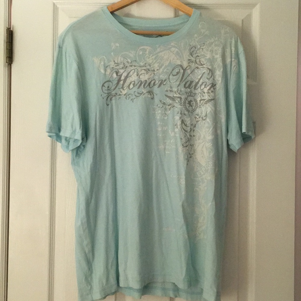Light blue graphic tee by Express. Men’s Large